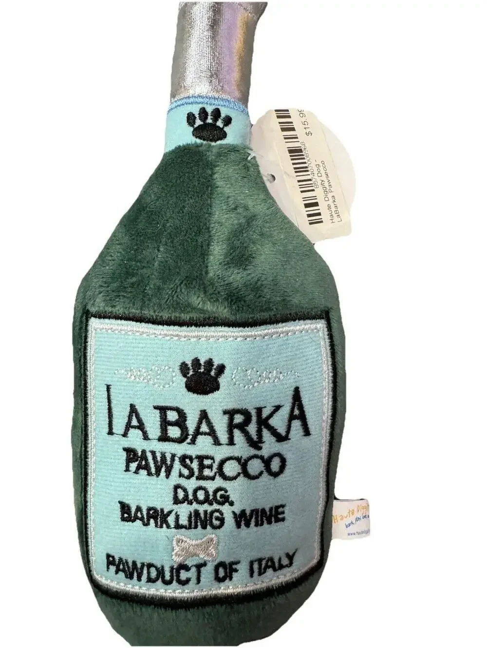 (RGB1) Haute Diggity Dog LaBarka Pawsecco, Plush One Size, Pawsecco (Dark Gray)